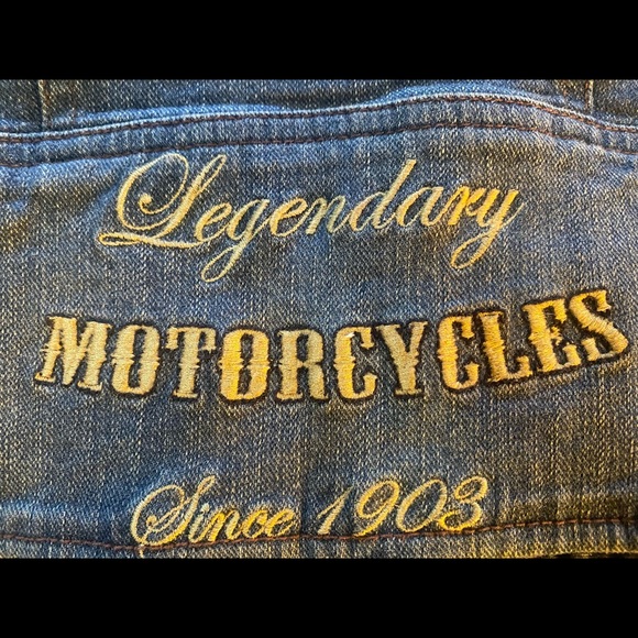 Harley Davidson Woman’s Denim Vest - Picture 2 of 5